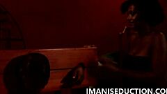 i spank my sexy ebony sub in the pillory with femdom intensity