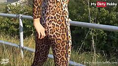 Miley Weasel enjoys public encounter by the road