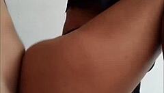 Cute Mexican Brunette Stops Cock With Her Feet?