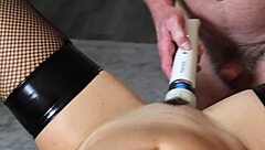 Sandra Moore's bondage missionary fuck with Hitachi toys and creampie