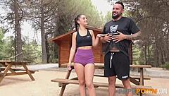 Surprise Outdoor Threesome With Amateur Couples