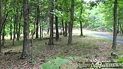 Nadia White screams as Don Whoe fucks her hard outdoors! Big black cock interracial slut action!