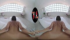 Wow, super hot Colombian beauty with big ass rides hard in VR POV!