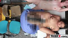 i caught the sexy teen thief in the office and gave her a second chance with my monster cock, punishing her hard.