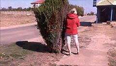 White Leggings Show Off Big Butts in Public