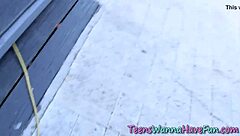 Busty ebony teen 18+ enjoys hardcore fucking at the party with amateurs in high definition