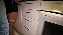 Let's have passionate sex in the kitchen after the party, she said to the young latin guy.