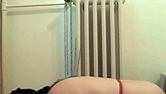 a french slave undergoes intense bdsm dog training session on march 4, 2020. bent over in doggystyle position