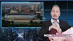 Watch reporters strip for big tits action!