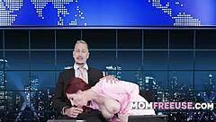 Watch reporters strip for big tits action!