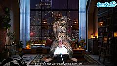 wow, teen masturbates big fat cock in uniform at work, close up cumshot without hands 😍