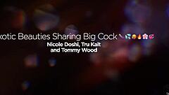 Nicole Doshi takes anal and deepthroat in threesome.