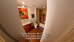 stepmom receives a shower massage from stepson