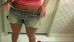 Nicole Gives Handjob In Bathroom POV Cumshot Undressing Wanking Clothes Ripped