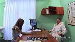 Blonde Patient With Natural Tits Strips And Gets Fucked On Doctor's Desk In Hospital POV