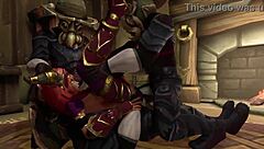 This cultists' ceremonial foursome is a wild gangbang parody.