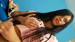 Teen Ladyboy Jerks Off Her Beautiful Shaft