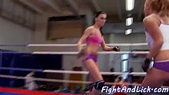 Lesbo Babe Feels Intense Pleasure Fingering After Wrestling