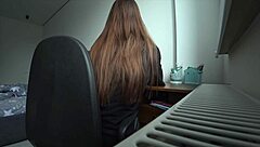 Wife Fucks Husband's Friend Anal On Desk