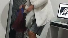 Marid�o Fresh from Shower Wrapped in Just a Towel