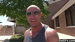 Is shy Alexa ready for her first facial in doggystyle? Bent over with heels on, she takes a blowjob and cumshot.