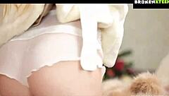 ladyboy maew jerks off for camera pov