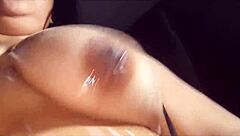 i pour milk and oil over my big natural tits