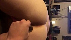 wife enjoys using toys at home