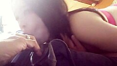 the geisha gives a DEEPTHROAT blowjob with her tongue