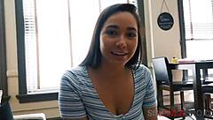 Curvy teen step sister wonders if my big cock is ready for her blowjob.