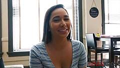 Curvy teen step sister wonders if my big cock is ready for her blowjob.