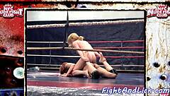 i wrestle my redhead babe opponent in this lesbian match