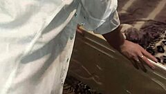 Fucked her hard and covered glasses in cum