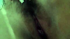 Amateur girl shows her wet, hairy pussy during homemade masturbation.