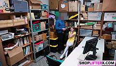 shoplifting teen catarina punished with hard drilling and blowjob
