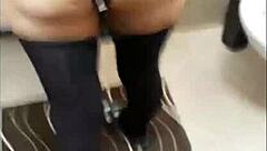 Italian Mature Woman in Black Nylons and Leggings