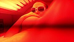 feeling the thrill of masturbating in the public tanning bed outdoors
