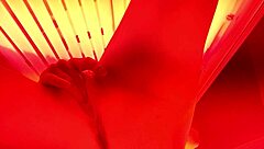 feeling the thrill of masturbating in the public tanning bed outdoors