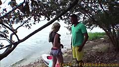 Brazilian Blonde Amateur Enjoys Sex on the Island
