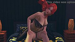 Miss Fortune rides hard in 3D POV creampie