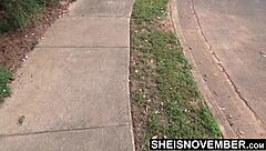 Slow Motion Public Pissing Upskirt Fetish Closeup Of Petite Blonde Babe Squatting On Sidewalk With Wet Pussy And Spread Thighs In HD