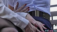 British Lesbians In Strapon Action