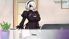 Teen 18+ 2b cosplayer with big tits and ass gets tight pussy fucked by big cock in anime hentai porn casting.