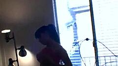 in this photoshoot, the busty stockinged teen slowly undresses, teasing with her big tits and ass before clothes get ripped