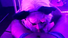 Blonde Shemale Deepthroating Big Black Cock, Slobbering Everywhere!