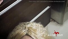 Ellas4 blows best friend's cock and cums hard with small tits