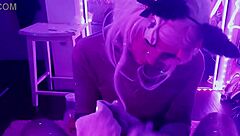 Blonde Shemale Deepthroating Big Black Cock, Slobbering Everywhere!