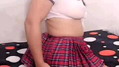 Visiting my mature latina cousin in New York, she asks if I want to see under her skirt, leading to lesbian milf encounter.