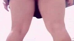 Visiting my mature latina cousin in New York, she asks if I want to see under her skirt, leading to lesbian milf encounter.