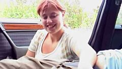 Young Redhead BBW Girl In Car